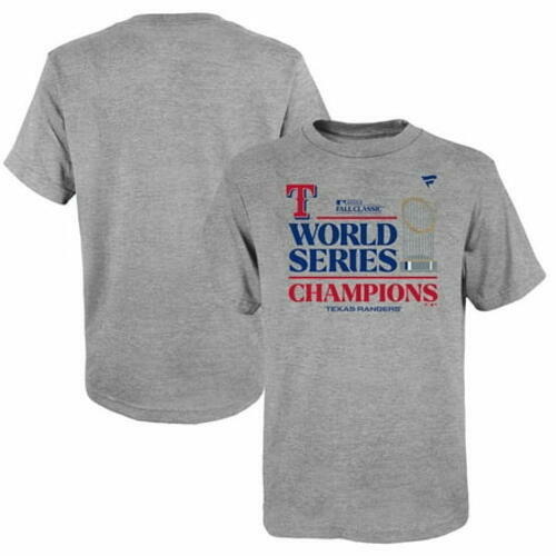 Fanatics Texas Rangers 2023 World Series Champions Locker Room Youth T-Shirt Gray