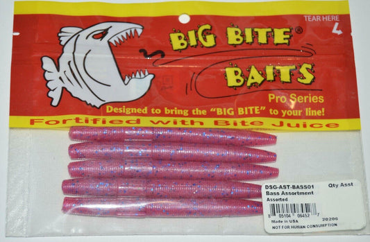 4 Bags Big Bite Baits Soft Plastic Lure 5" Senko Bass Fishing Trick Stick