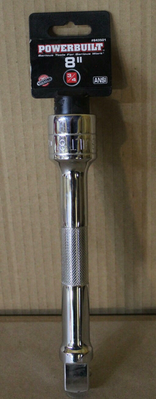 Powerbuilt 643501 3/4" Drive 8" Socket Extension Bar Chrome Vanadium CR-V