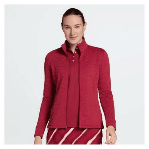 Lady Hagen Women's Texture Full Zip Golf Jacket Rich Magnolia Pink XS