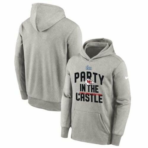 Nike Kansas City Chiefs Super Bowl LVII Parade Hoodie for Big Boys, Gray