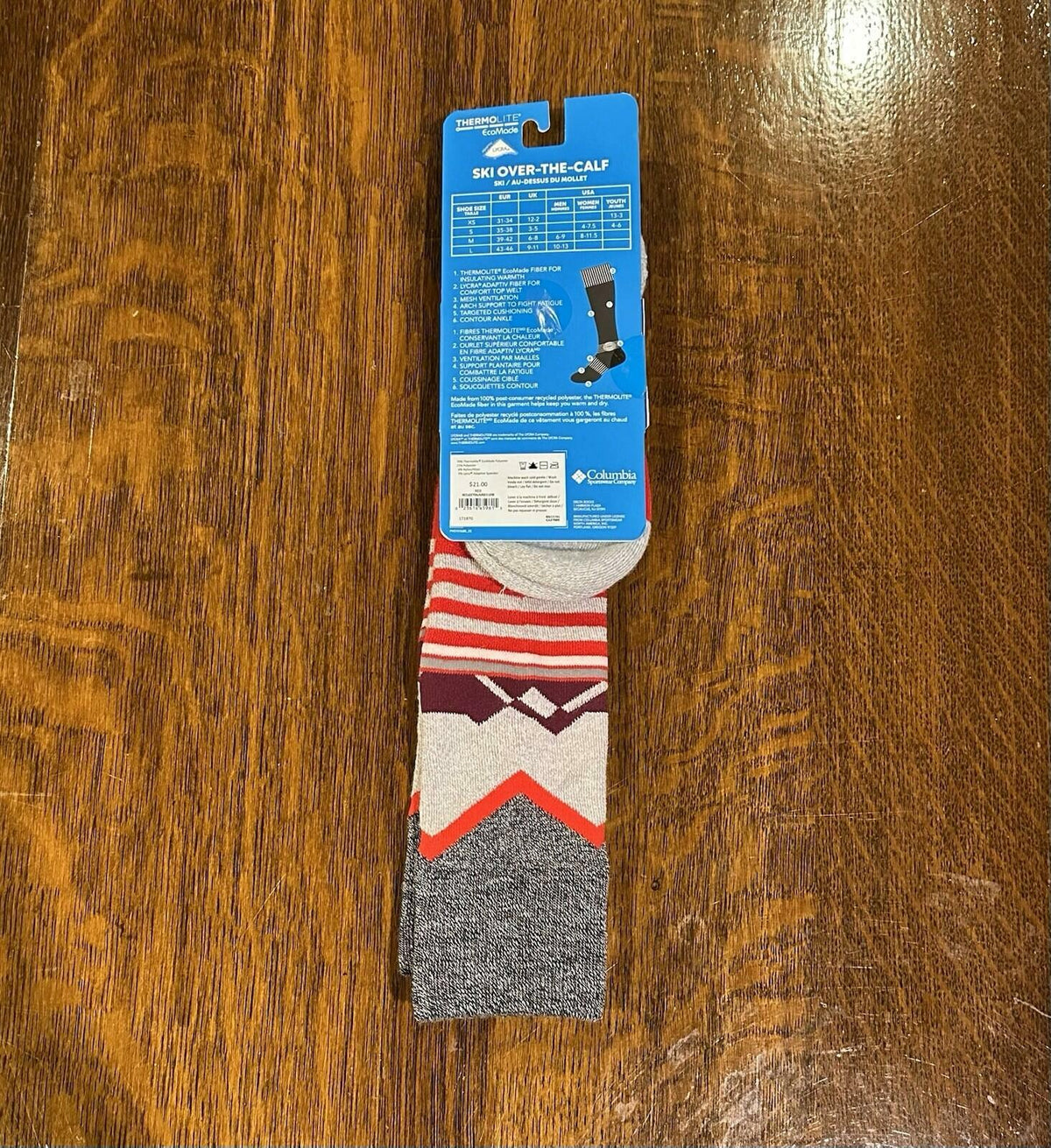 Columbia Thermolite Over The Calf Ski Socks Medium Thermal Winter
