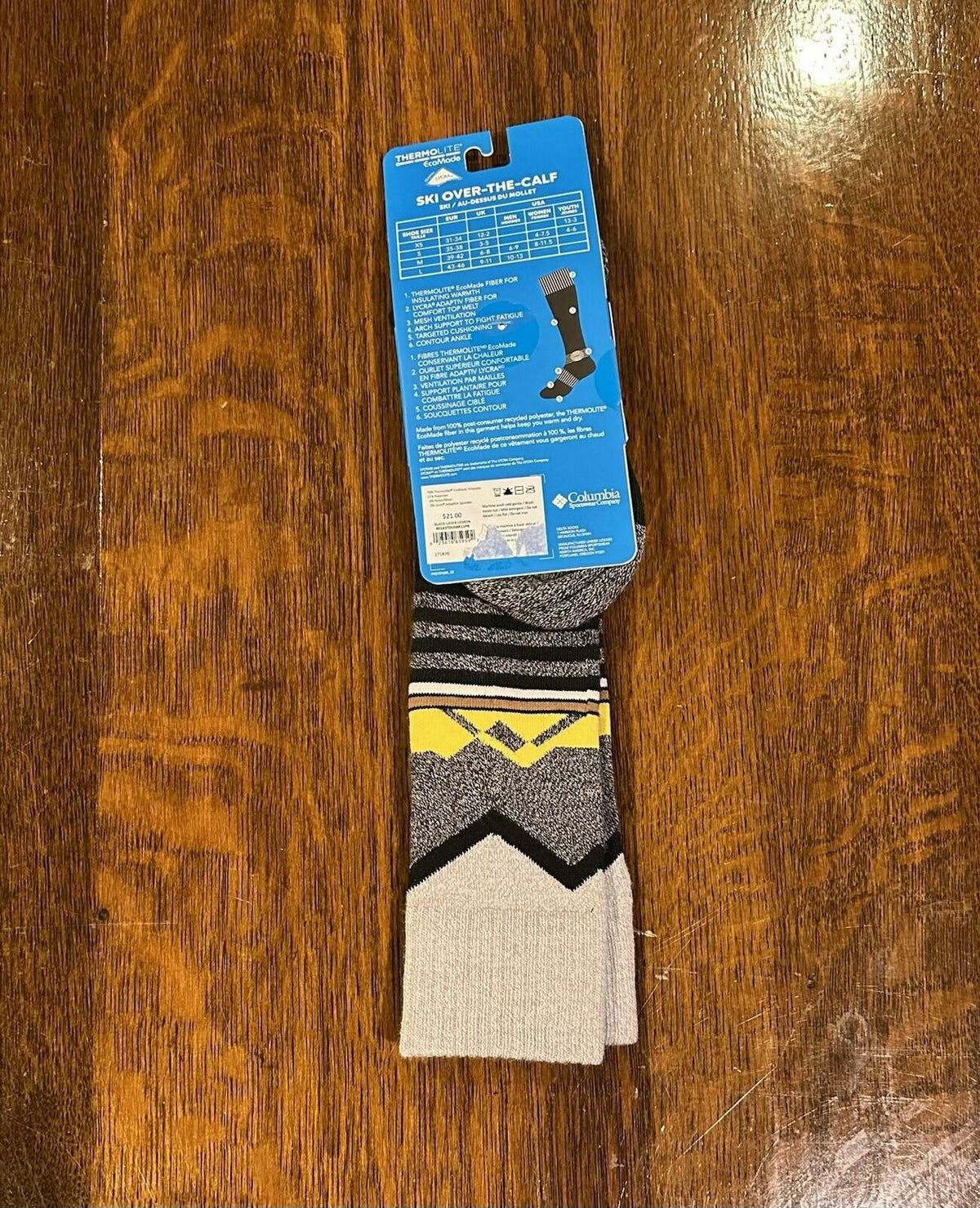 Columbia Ski Socks Over The Calf Medium Blue Thermolite Winter Performance