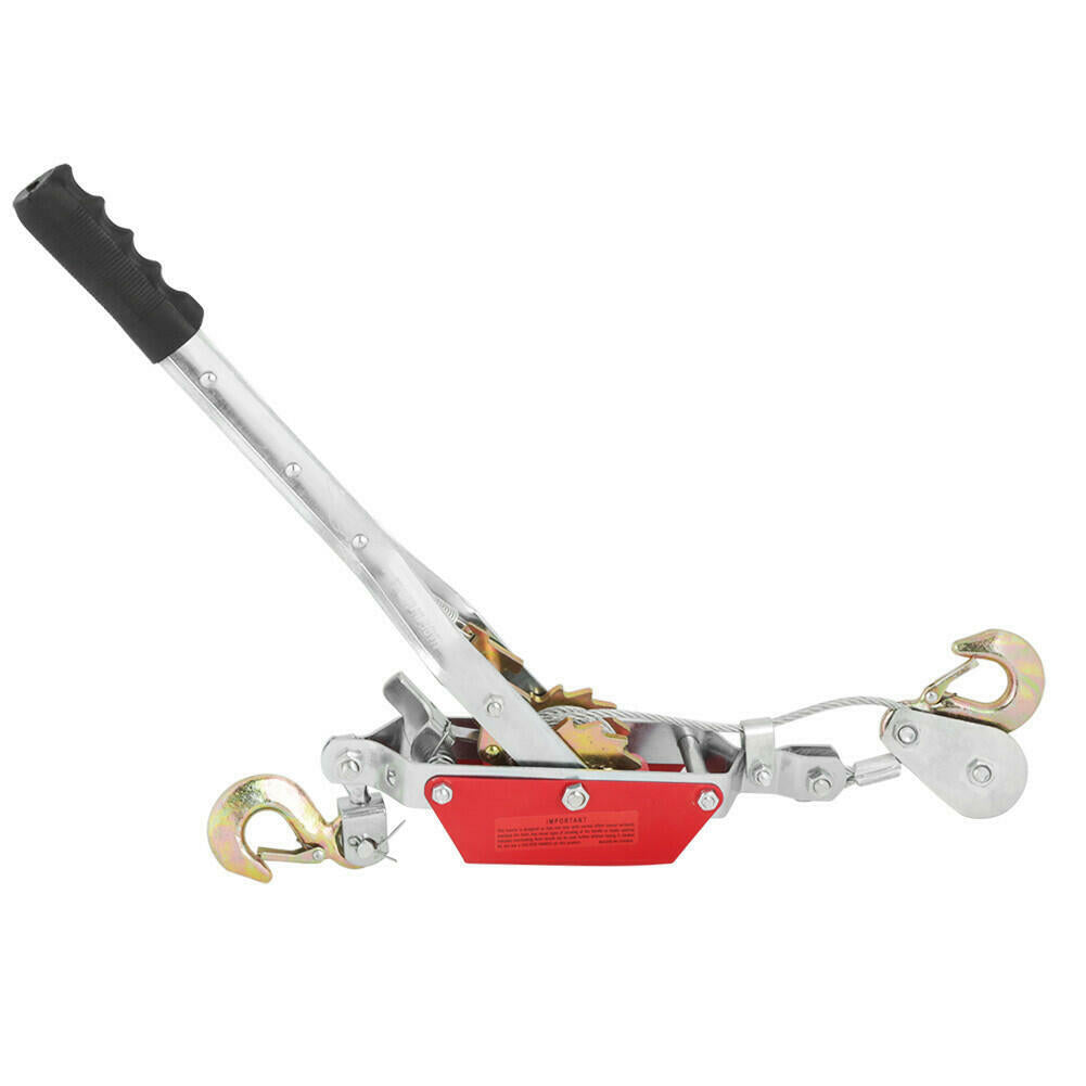 Autocraft 2-Ton Heavy Duty Manual Hand Winch Chrome Power Puller Tool