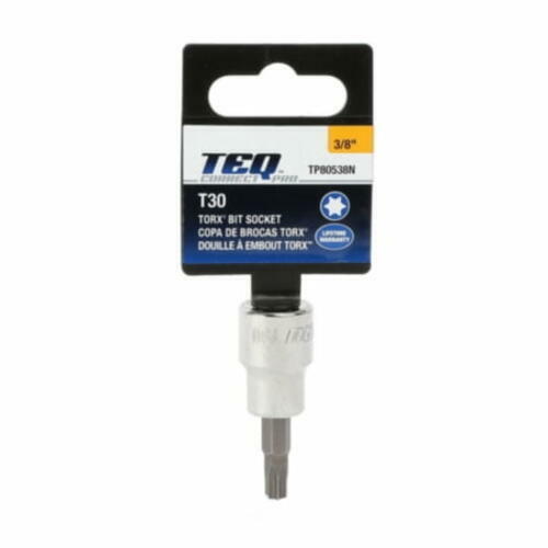 TEQ Correct T-30 Torx Bit Socket 3/8 Drive S2 Steel Tool for Mechanics