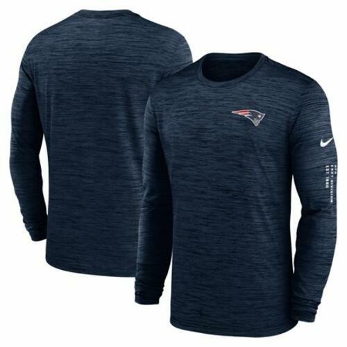 Nike Men's England Patriots Long Sleeve T-shirt Navy Blue NFL Jersey M