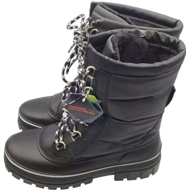 Alpine Design Women's Willow Quilted Black Snow Boots Size 10 Waterproof