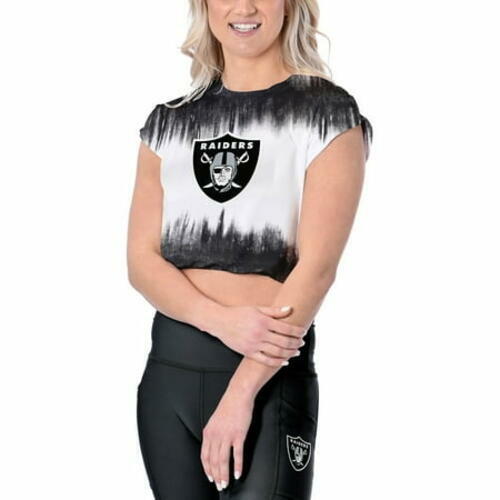 Certo Womens Las Vegas Raiders Cropped T-Shirt White Size S Graphic Print