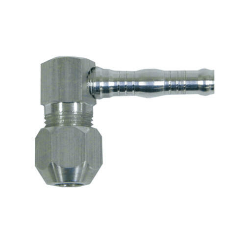 S.U.R. & R. AC2638 #6 A/C Hose to 3/8" Compression Union 90° Adapter w/ Clamp