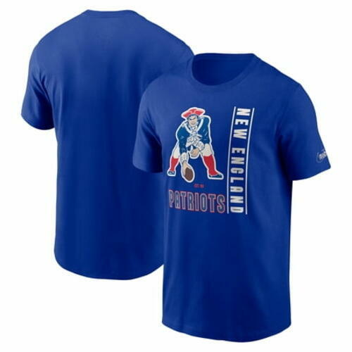 Nike Men's England Patriots Lockup T-Shirt - Royal Blue, Size S