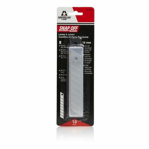American Line 66-0909 18mm Heavy Duty Snap-Off Utility Blades 8-Point 10PK
