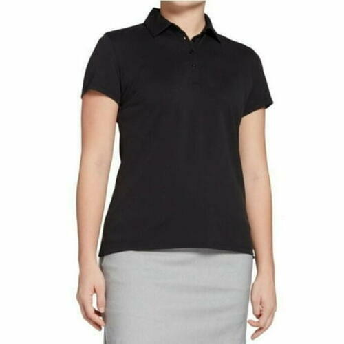 Lady Hagen Women's Core Pique Golf Polo Black M, Moisture-Wicking UPF 25+