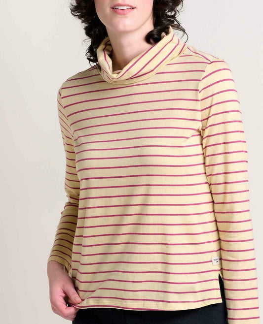 Toad&Co Maisey Women's Long Sleeve Turtleneck Top Stripe Size Large