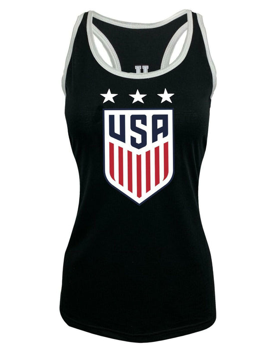 Official USWNT Women's Tank Top 100% Cotton, Supports Equal Pay, Navy Large