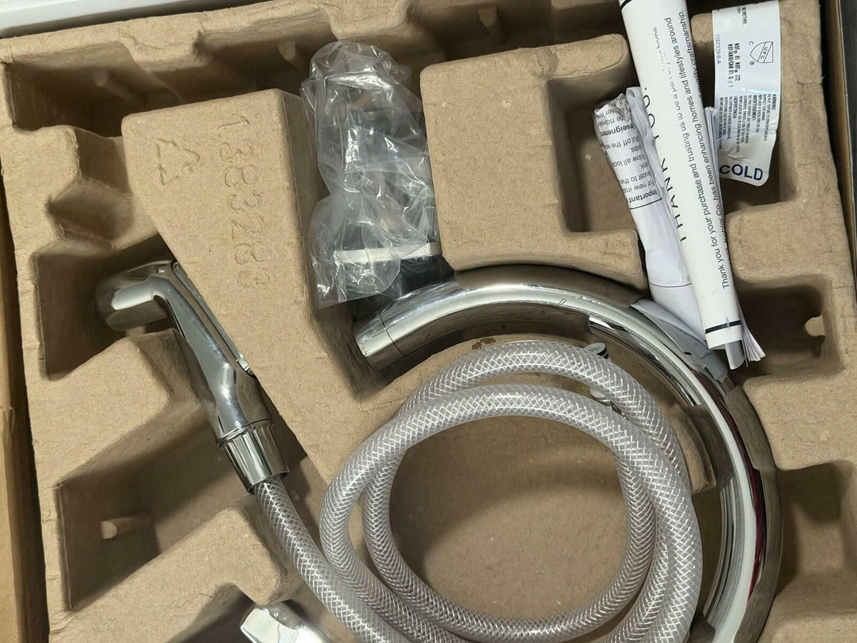 Kohler Maxton Stainless Double Handle Deck Mount Kitchen Faucet R22869-CP