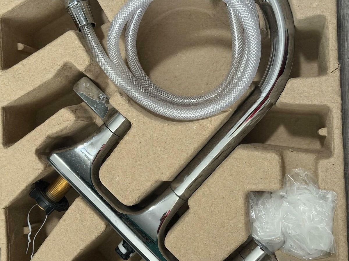 Kohler Maxton Stainless Double Handle Deck Mount Kitchen Faucet R22869-CP