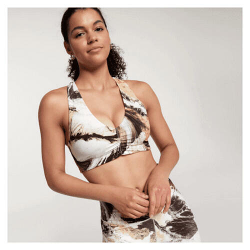 CALIA Women's Sports Bra Essentials Cinch Front Hazy Oat Milk Size XS