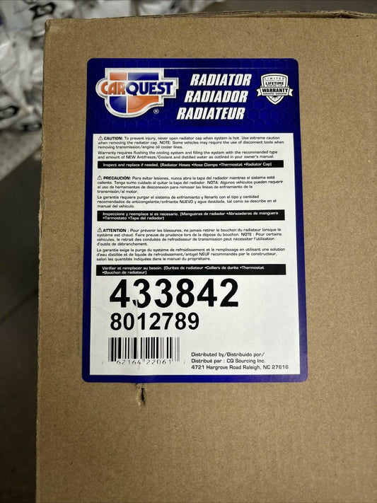 Carquest 433842 Radiator 2005-2014 Ford Mustang 4.0 4.6 3.7 5.0