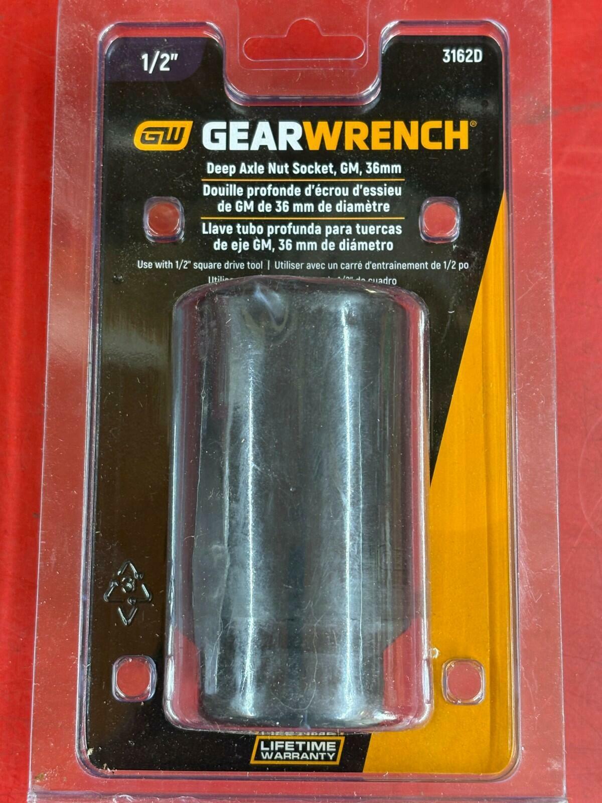 GEARWRENCH 3162 Axle Nut Socket, Black Finish, Auto Tool Heavy Duty