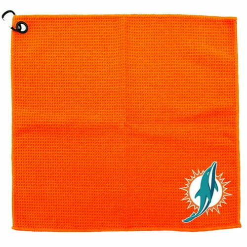 Miami Dolphins 15x15 Microfiber Golf Towel with Carabiner