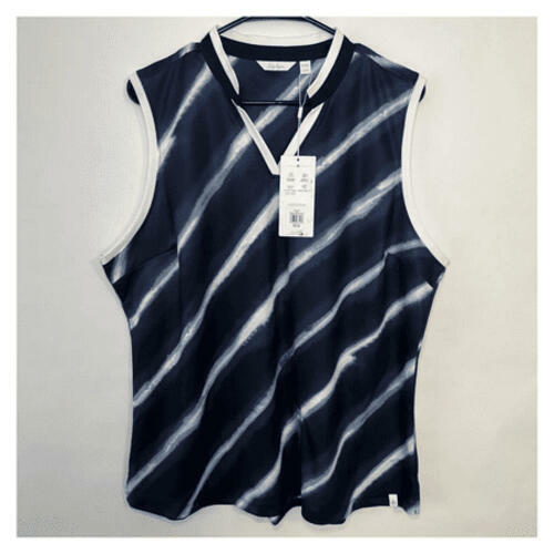 Lady Hagen Women's Sleeveless Golf Polo Shirt Size S Navy Blue Stripe