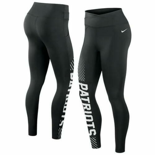 Nike Women's England Patriots Yard Line Crossover Leggings Black Size S
