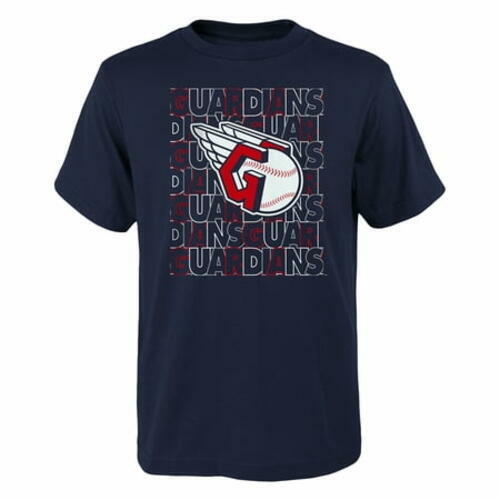 Cleveland Guardians Letterman Youth T-Shirt Navy Boys Girls Size L